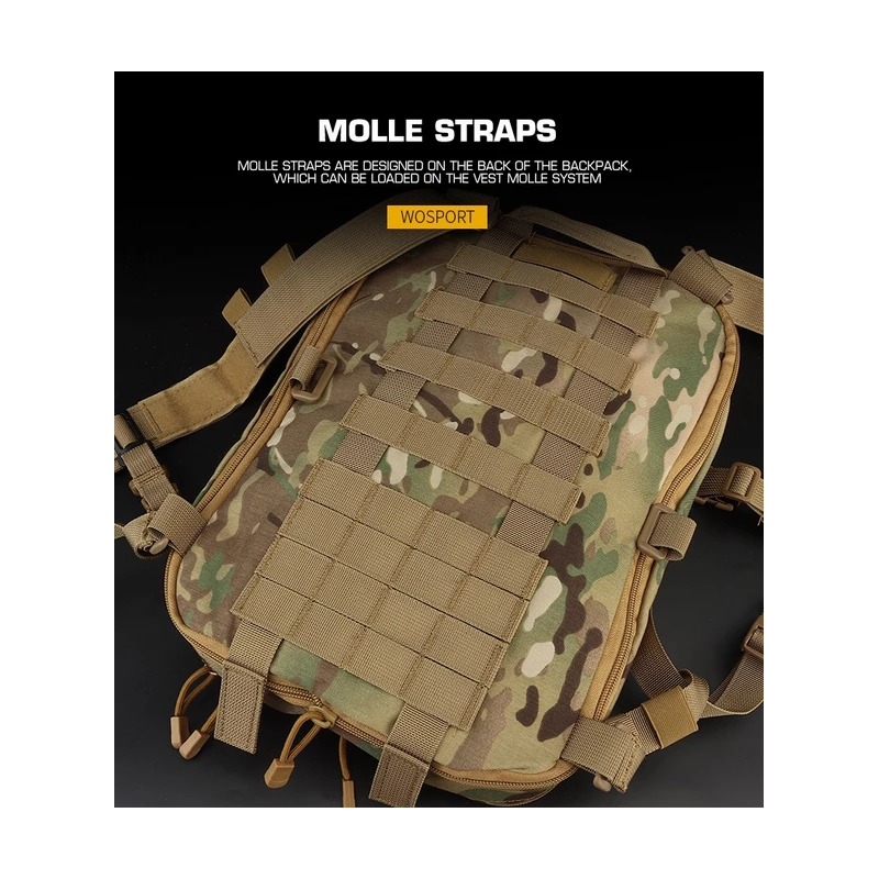 Mochila Tática Flatpack d3 expansível molle